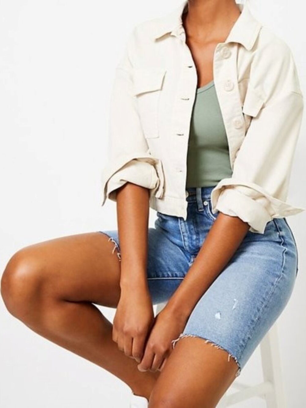 LOFT NWT Denim Bike Shorts size 27